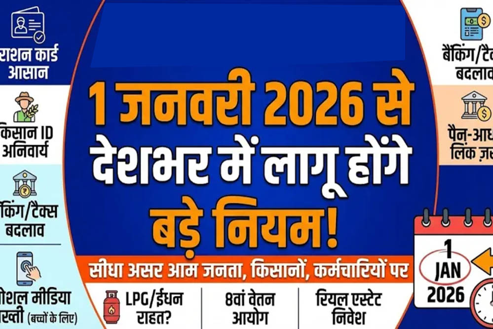 1 जनवरी से 9 बड़े नियम बदले, LPG, आधार, सैलरी और कार कीमतों पर पड़ेगा असर