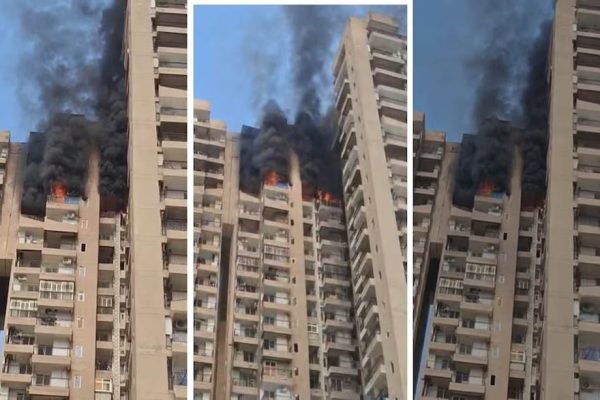 नोएडा में फिर AC ब्लास्ट से मची अफरा-तफरी, हाइराइज बिल्डिंग में लगी भीषण आग
