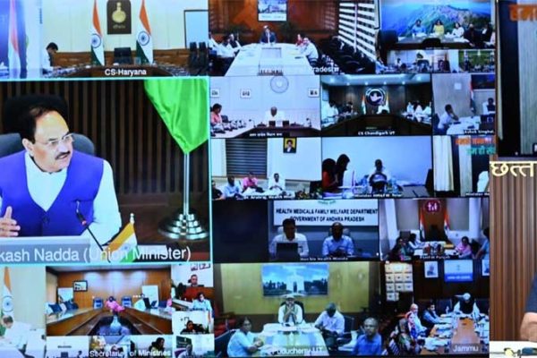 टीबी  मुक्त भारत अभियान को लेकर केन्द्रीय स्वास्थ्य मंत्री  जे.पी. नड्डा ने राज्यों के स्वास्थ्य मंत्रियों एवं मुख्य सचिवों से की चर्चा
