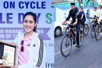टीटी नगर स्टेडियम से गूंजा फिट इंडिया का संदेश मंत्री  सारंग ने किया साइकिल रैली का शुभारंभ