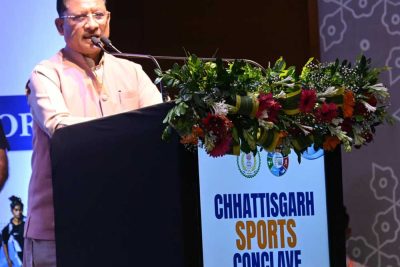 मुख्यमंत्री  विष्णु देव साय छत्तीसगढ़ में पहली बार आयोजित स्पोर्ट्स कॉन्क्लेव में हुए शामिल